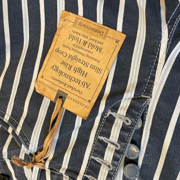 Democracy Slim Straight Ankle bottoms Stripes - Picture 3 of 7